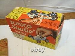 Schuco Studio Race Car 1050 with Box Accessories Wind-Up Toy Germany