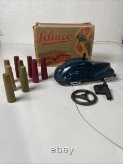 Schuco Telesteering Car 3000 w Box Cones Germany Tin Toy Untested Display