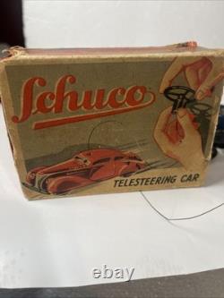 Schuco Telesteering Car 3000 w Box Cones Germany Tin Toy Untested Display