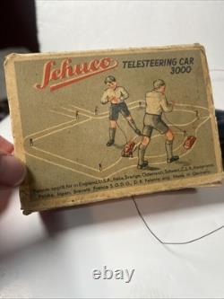 Schuco Telesteering Car 3000 w Box Cones Germany Tin Toy Untested Display