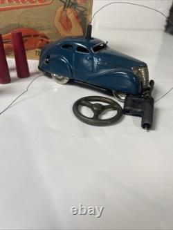 Schuco Telesteering Car 3000 w Box Cones Germany Tin Toy Untested Display