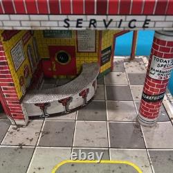 Superior Service Station Tin Litho 1949 T. Cohn Inc Vintage Toy Car Luncheonette
