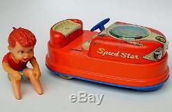 T. N. Nomura Japan Speed Star Tin Lithographed Battery Operated Toy Car 8 Large