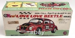 TAIYO VW VOLKSWAGEN BEETLE CAR #25 CHALLENGER 10 TIN Battery Toy Box MINT