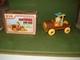 THE FLINTSTONES FRICTION DRIVE LOG CAR BY MARX TOYS 1977 withBOX MINTY RARE