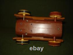 THE FLINTSTONES FRICTION DRIVE LOG CAR BY MARX TOYS 1977 withBOX MINTY RARE