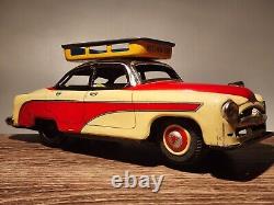 TIN 1950'S OPEL V8 HOTEL NEW YORK & AIRPORT CAR LIMO with ROOF RACK BANDAI JAPAN