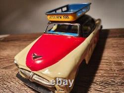 TIN 1950'S OPEL V8 HOTEL NEW YORK & AIRPORT CAR LIMO with ROOF RACK BANDAI JAPAN