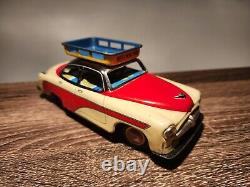 TIN 1950'S OPEL V8 HOTEL NEW YORK & AIRPORT CAR LIMO with ROOF RACK BANDAI JAPAN