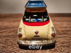 TIN 1950'S OPEL V8 HOTEL NEW YORK & AIRPORT CAR LIMO with ROOF RACK BANDAI JAPAN