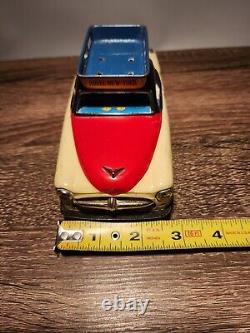 TIN 1950'S OPEL V8 HOTEL NEW YORK & AIRPORT CAR LIMO with ROOF RACK BANDAI JAPAN