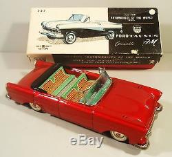 TIN FRICTION 1957 FORD TAUNUS CONVERTIBLE CAR W ORIGINAL BOX BANDAI JAPAN