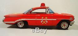 Tin Friction 1960 Oldsmobile Olds Fire Chief Car Nomura Tn Japan