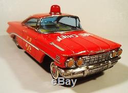 Tin Friction 1960 Oldsmobile Olds Fire Chief Car Nomura Tn Japan