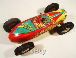 TIN FRICTION OPEN WHEEL RACER RACE CAR DRIVER I. Y. METAL NOMURA OCCUPIED JAPAN