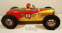 TIN FRICTION OPEN WHEEL RACER RACE CAR DRIVER I. Y. METAL NOMURA OCCUPIED JAPAN