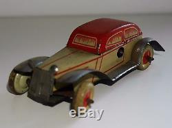 TINPLATE PENNY TOY SALOON CAR RARE GERMANY ANTIQUE / VINTAGE CLOCKWORK 1930's