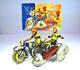 TIPPCO Tin Wind Up Silver Racer Side Car Motorcycle 7.5 Exclnt Cond With Box