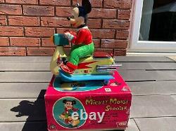 TM Modern Toys Japan Mickey Mouse Scooter In Its Original Box Working RARE 60s