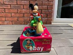 TM Modern Toys Japan Mickey Mouse Scooter In Its Original Box Working RARE 60s