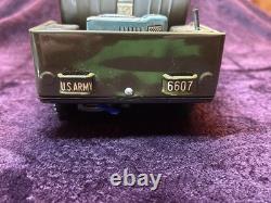 TN Toys Japan Turn O Matic US Army Jeep Original Box Tinplate Vintage