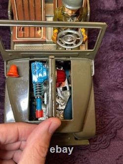 TN Toys Japan Turn O Matic US Army Jeep Original Box Tinplate Vintage