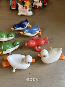 TOMY Vintage Wind Up Toys Lot. 46 Pcs. Cowboy/animals/cars. 13 Do Not Work