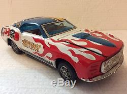 TPS Tokyo Playthings tinplate Mustang Stunt Car Boxed
