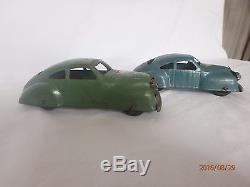 Two Vintage Lincoln Toys 7 Inch Pressed Steel Cars For Auto Carrier Rare