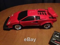 TYCO Lamborghini Countach RC Car, Red 9.6V Turbo, Vintage, + New Battery/Charger