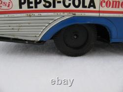 Taiyo Japan Tin Litho Friction Drive Pepsi Cola Come Alive Ford Galaxie Car Read