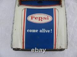 Taiyo Japan Tin Litho Friction Drive Pepsi Cola Come Alive Ford Galaxie Car Read