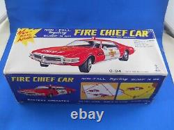 Taiyo Vintage Bump n' Go Fire Chief Car with box Works