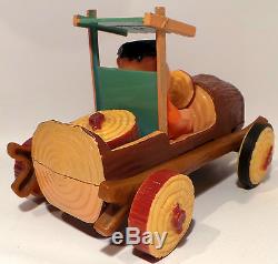 The Flintstones Friction Drive Flintstone's Log Car By Marx Toys 1977 (mlfp)