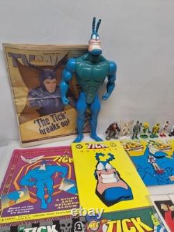 The Tick Vintage Toy / Comic Lot Bandai Super Hero Action Figure 1990s Books VTG