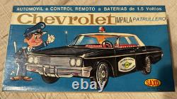 Tin Car Chevrolet Impala Vintage Argentina Police Saxo With Box. MIB