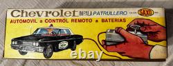 Tin Car Chevrolet Impala Vintage Argentina Police Saxo With Box. MIB