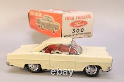 Tin Ford Fairlane 500 Wind Up Toy Car Made in Japan Vintage 7 inches