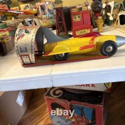 Tin & Plastic Jet Car Crank It Up Hit The Button And Watch It Fly Made In USA