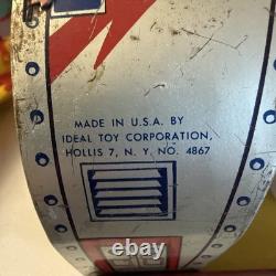 Tin & Plastic Jet Car Crank It Up Hit The Button And Watch It Fly Made In USA