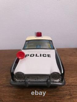 Tin Police Car Toy 1970s Japan Model ST Friction Power Sound Box Included