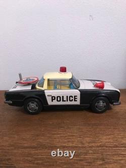 Tin Police Car Toy 1970s Japan Model ST Friction Power Sound Box Included
