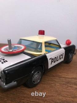 Tin Police Car Toy 1970s Japan Model ST Friction Power Sound Box Included