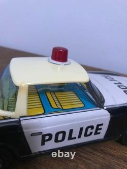 Tin Police Car Toy 1970s Japan Model ST Friction Power Sound Box Included