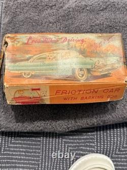 Tin Push Car With Barking Dog- Rare