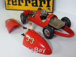 Tin Toy 1950'S BRAL BRAGLIA FERRARI RACE CAR battery car working no ingap