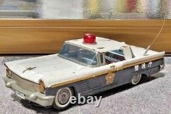 Tin Toy Battery Police Car LINCOLN ALPS JP Vintage Lamp Glow Gunshot Sound Back