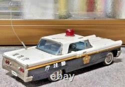 Tin Toy Battery Police Car LINCOLN ALPS JP Vintage Lamp Glow Gunshot Sound Back