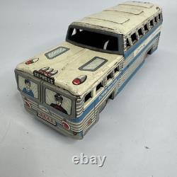 Tin Toy Car Greyhound Bus white made in Japan Vintage Used