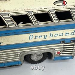 Tin Toy Car Greyhound Bus white made in Japan Vintage Used